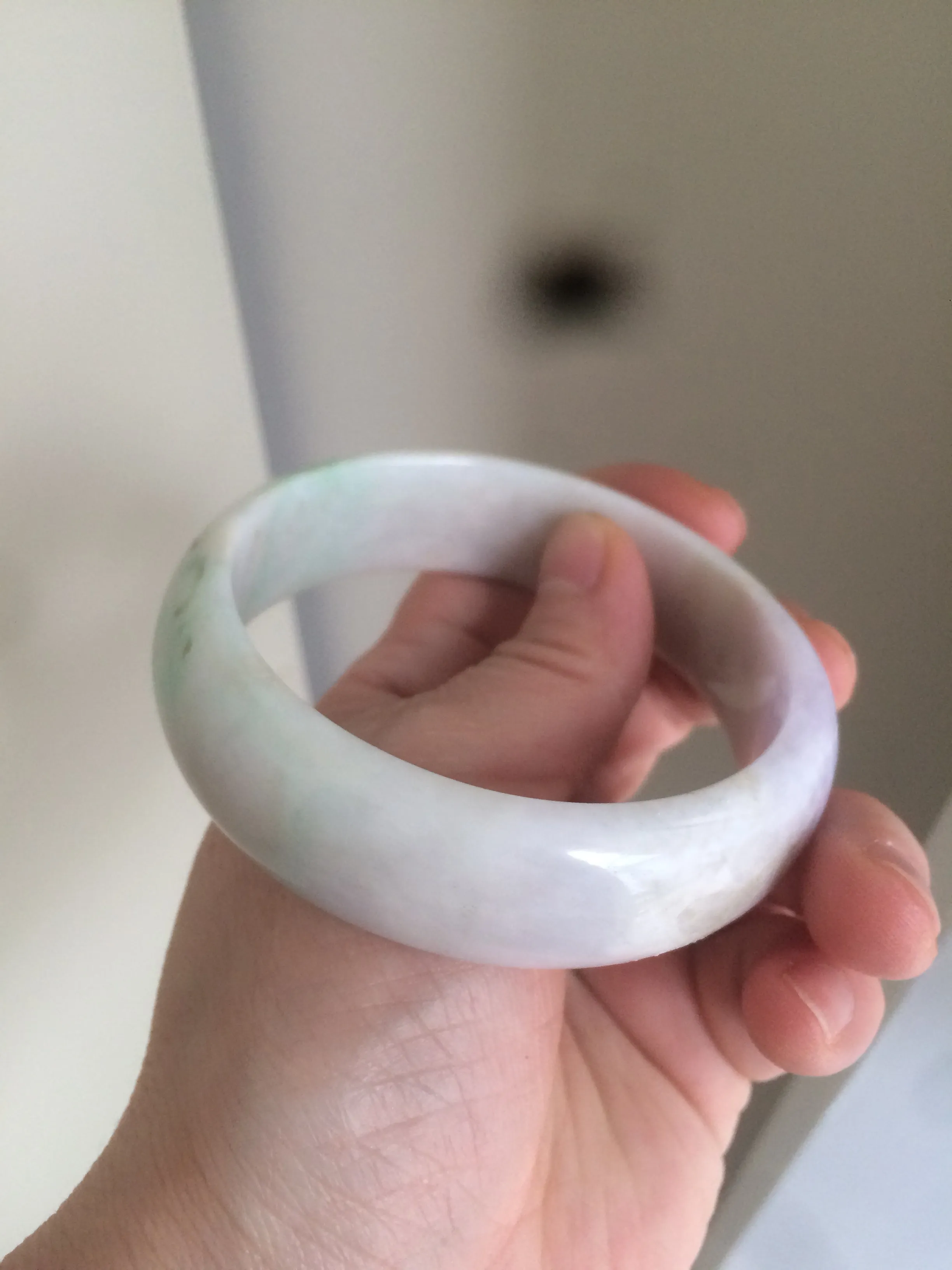 59mm Certified 100% natural Type A green/orange/purple jadeite jade bangle AB60-5684