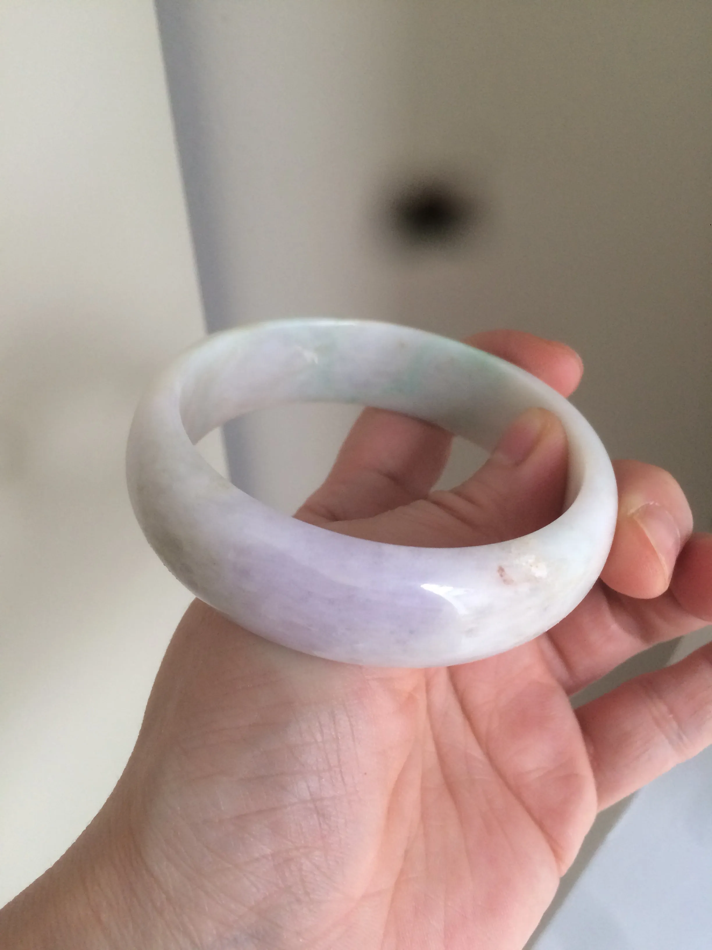 59mm Certified 100% natural Type A green/orange/purple jadeite jade bangle AB60-5684