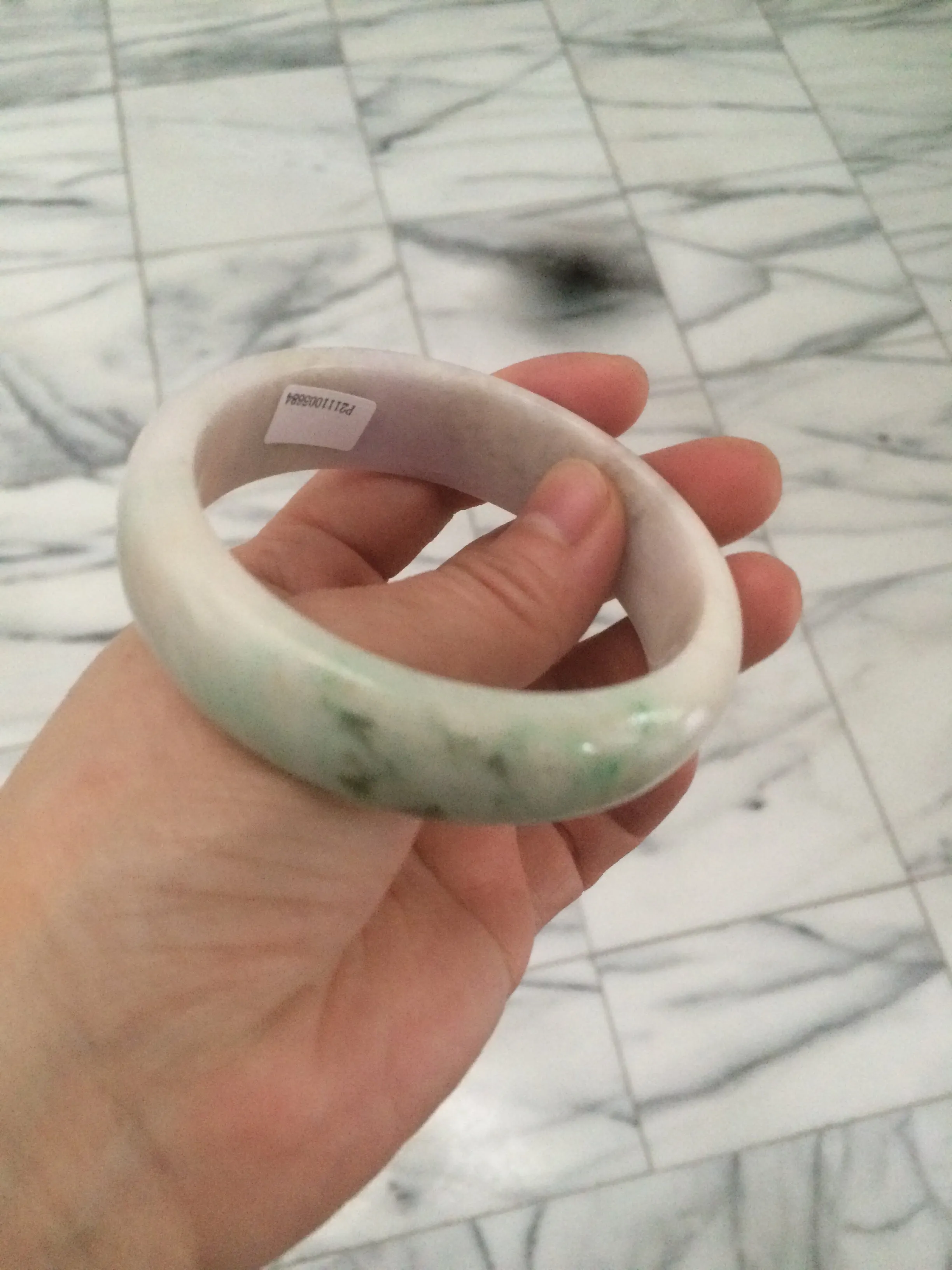59mm Certified 100% natural Type A green/orange/purple jadeite jade bangle AB60-5684