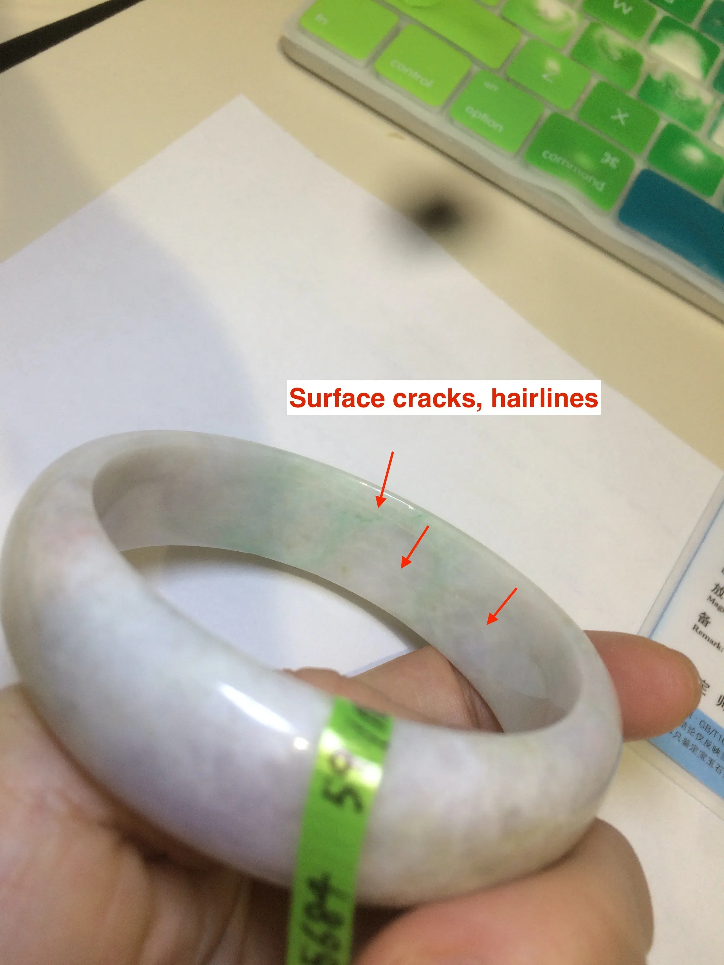 59mm Certified 100% natural Type A green/orange/purple jadeite jade bangle AB60-5684