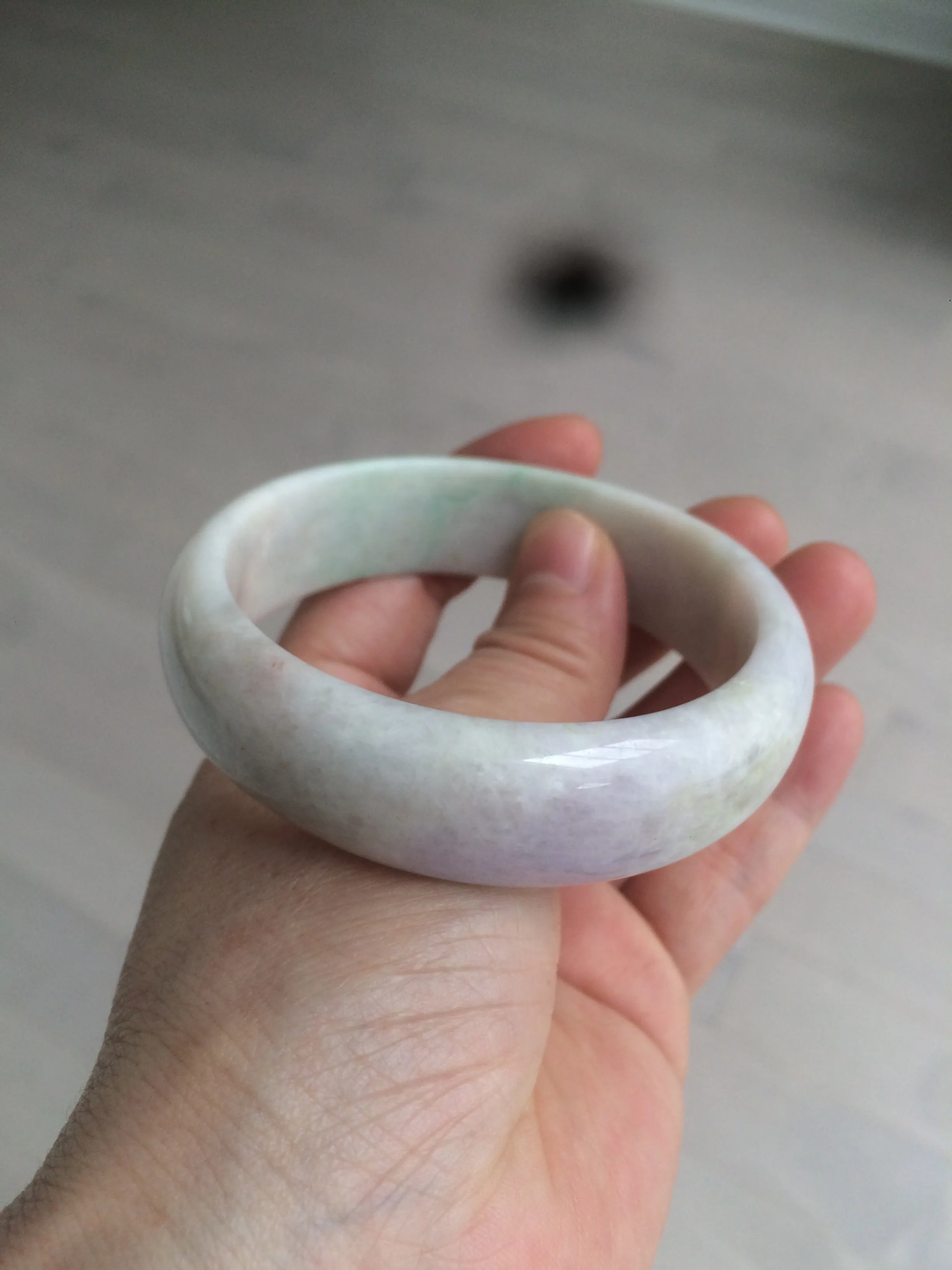 59mm Certified 100% natural Type A green/orange/purple jadeite jade bangle AB60-5684