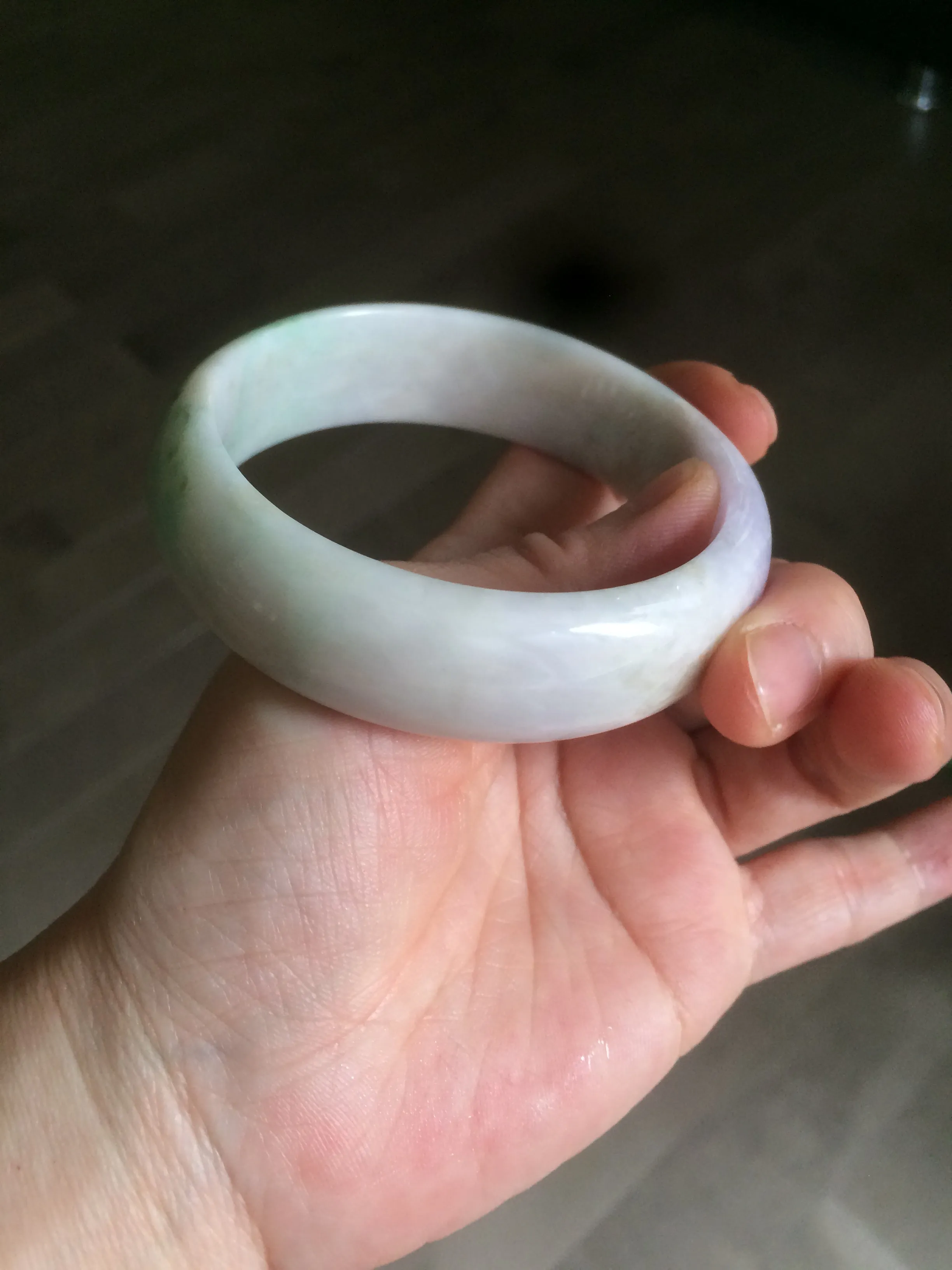 59mm Certified 100% natural Type A green/orange/purple jadeite jade bangle AB60-5684