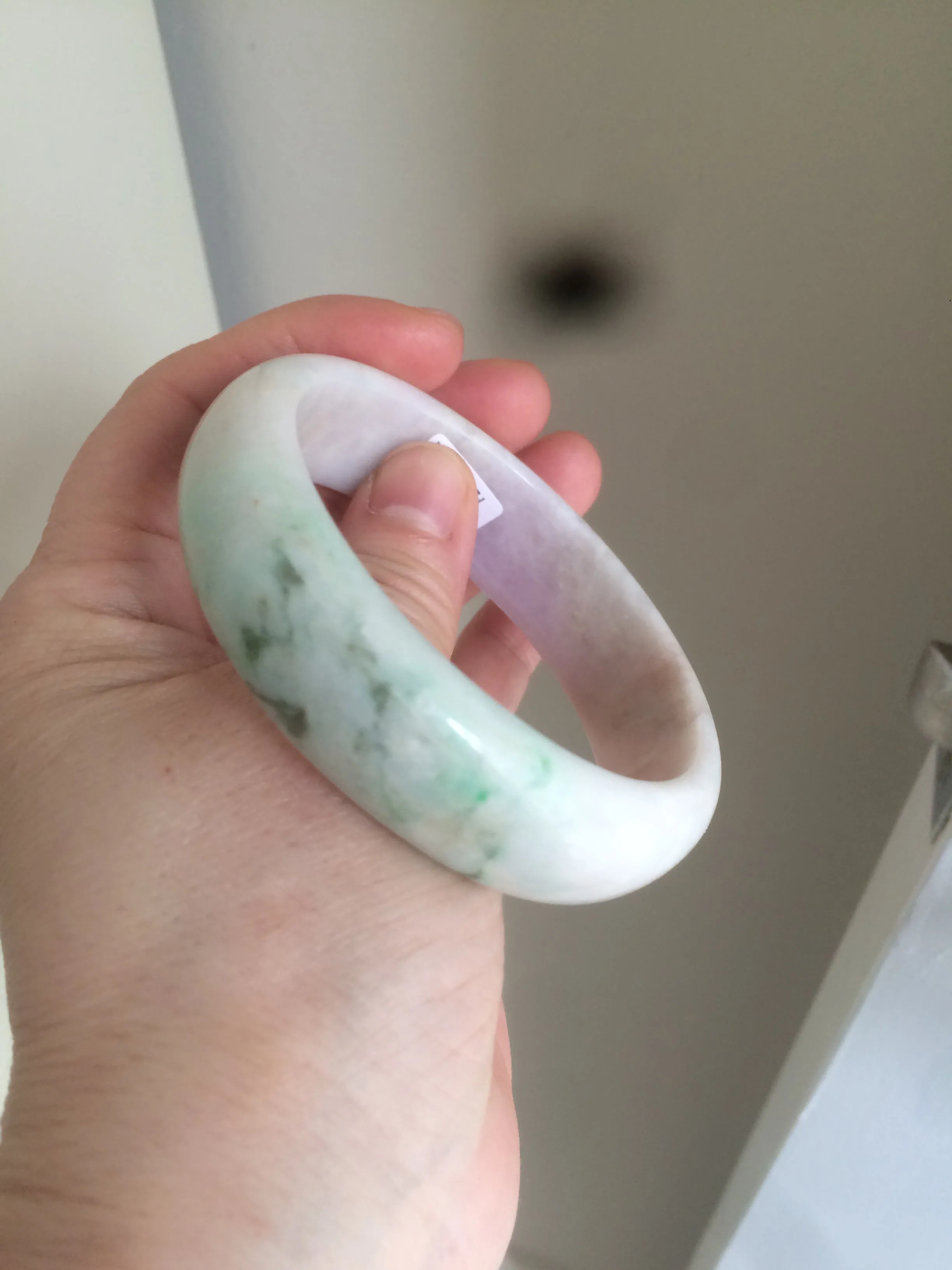 59mm Certified 100% natural Type A green/orange/purple jadeite jade bangle AB60-5684