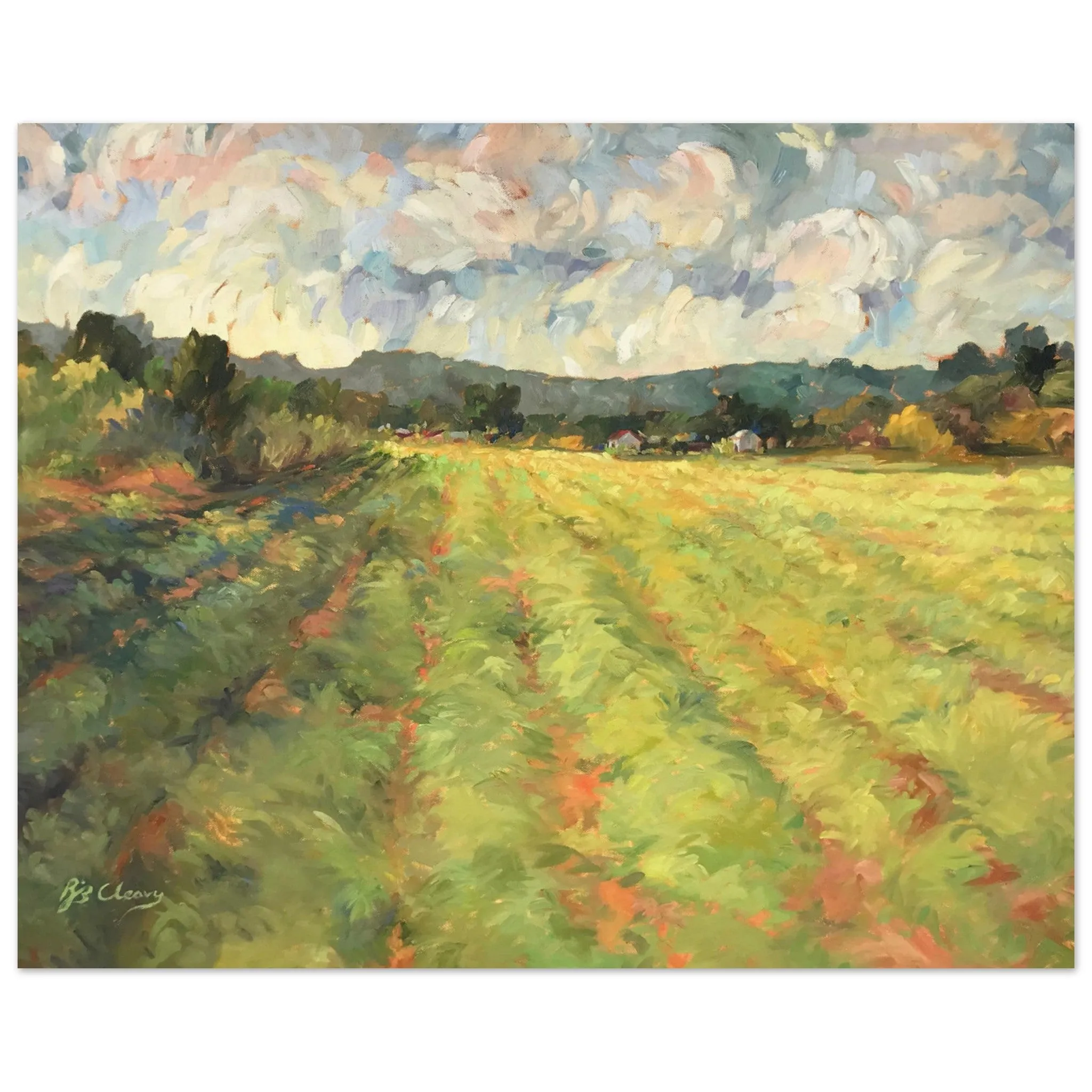 'Before the Harvest' Landscape I 16x20 Museum-Quality Matte Paper Poster | Original Artwork by American Artist Barbara Cleary