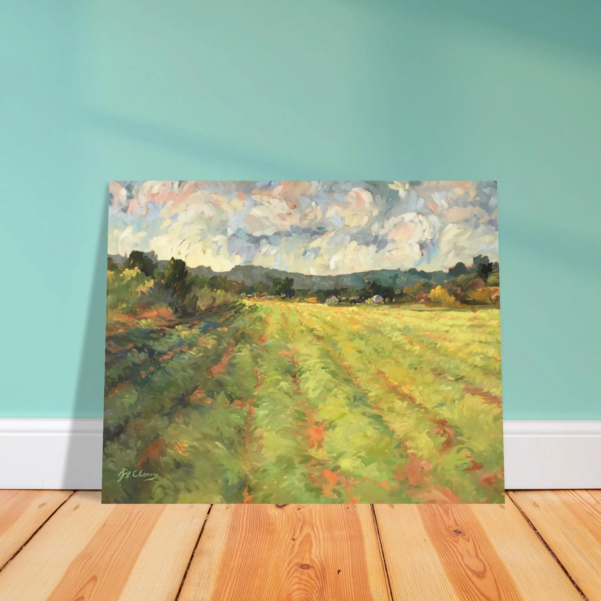 'Before the Harvest' Landscape I 16x20 Museum-Quality Matte Paper Poster | Original Artwork by American Artist Barbara Cleary