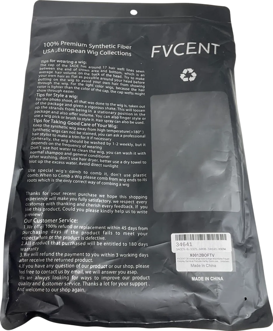 fvcent White 26 Inches Long Loose Curly Mixed Color Women's Cosplay Carnival Wig,harley Quinn One Size