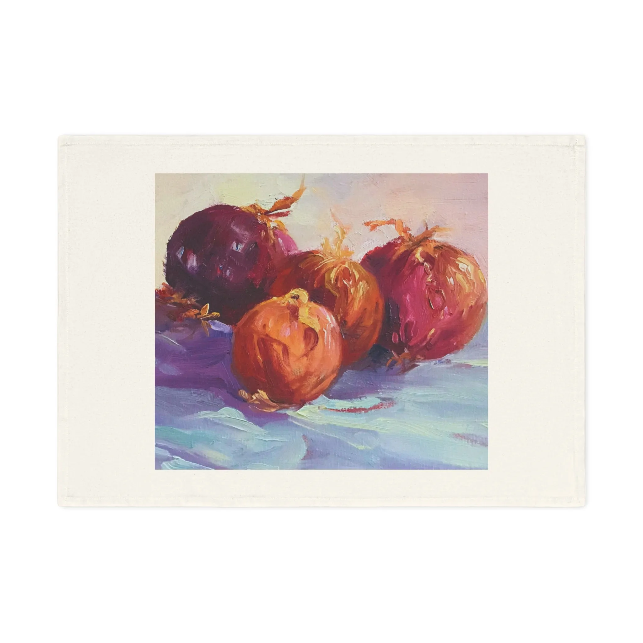 'Onions' Cotton Tea Towel I Original Artwork by American Artist Barbara Cleary
